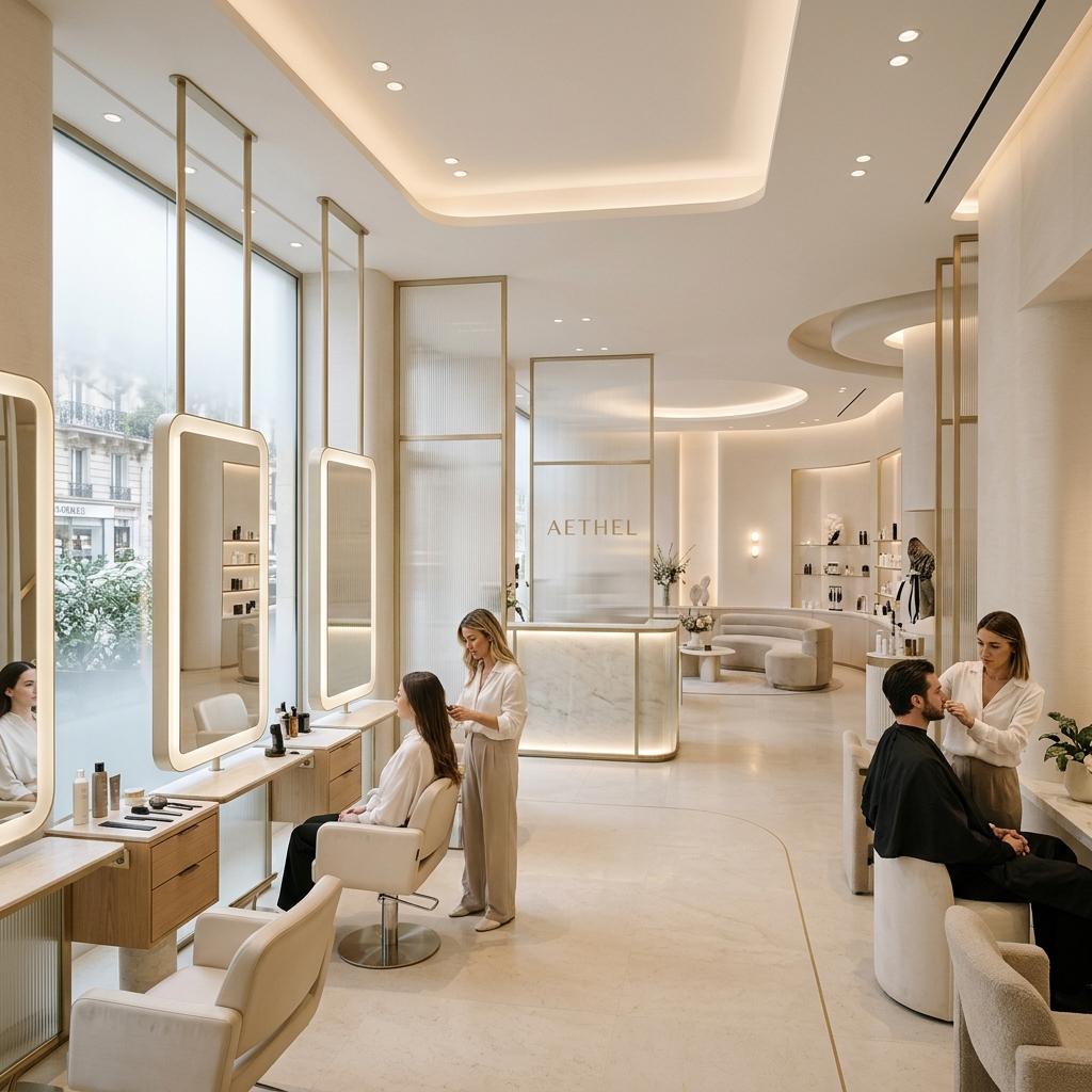Premium Lumina Aura Salon Interior